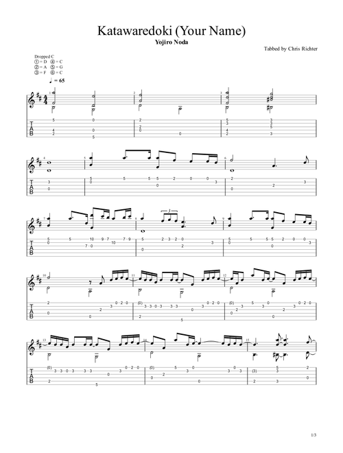 Kataware Doki (Arr. Chris Richter) - Yojiro Noda (Solo Guitar)