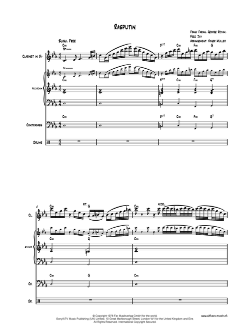 Rasputin (Arr. Roger Müller) - Boney M (Small Ensemble)