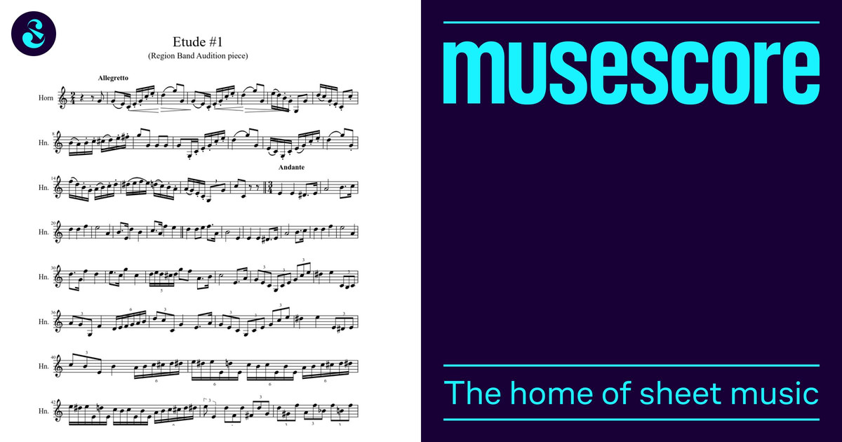 20132014 TMEA Region Horn Etude 1 Sheet music for French horn (Solo