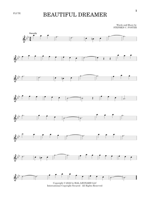 Beautiful Dreamer - Stephen C Foster (Flute Solo)