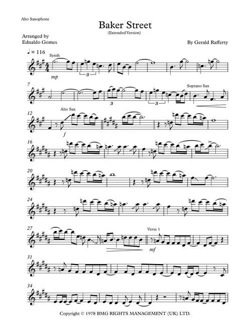 Baker Street (Arr. Ednaldo Gomes) - Gerry Rafferty (Alto Sax Solo)