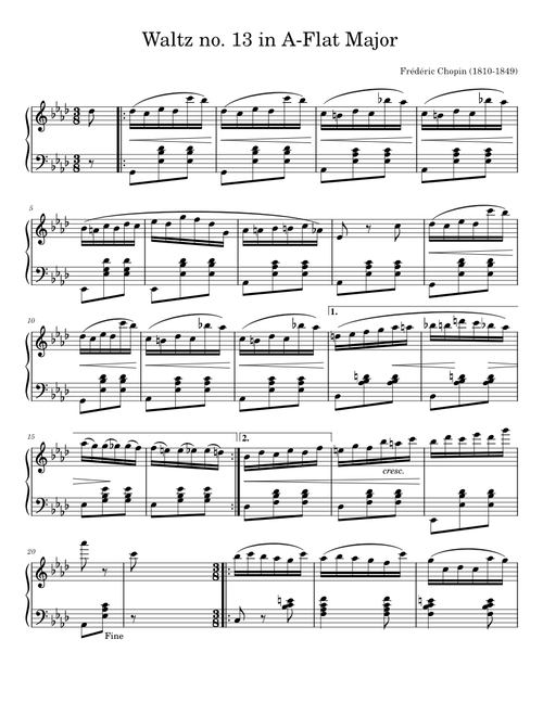 Waltz no. 13 in A-Flat Major - Chopin