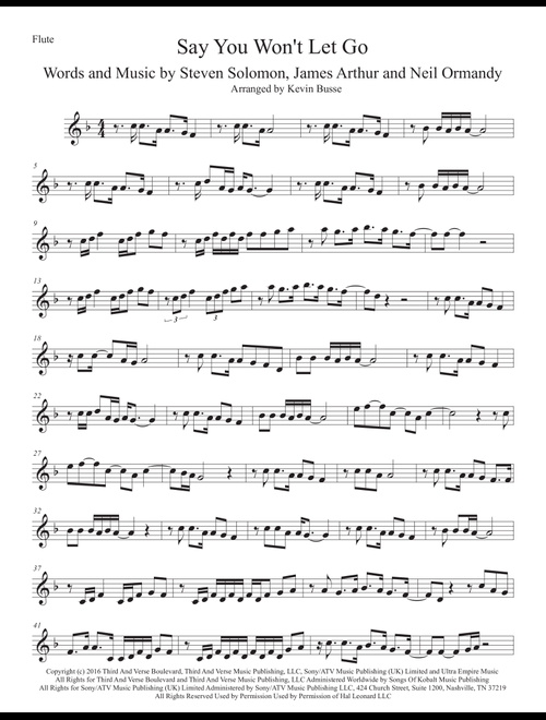 Say You Won't Let Go (Arr. Kevin Busse) - James Arthur (Flute Solo)