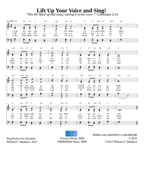 Lift Up Your Voice and Sing! - William F. Maddock