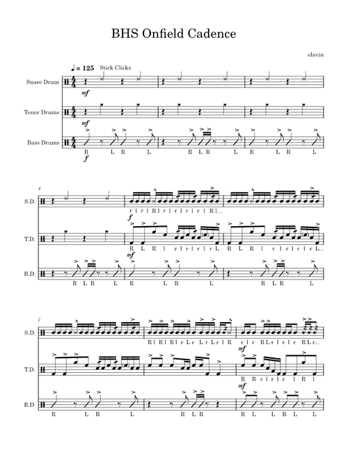 Onfield Drumline cadence