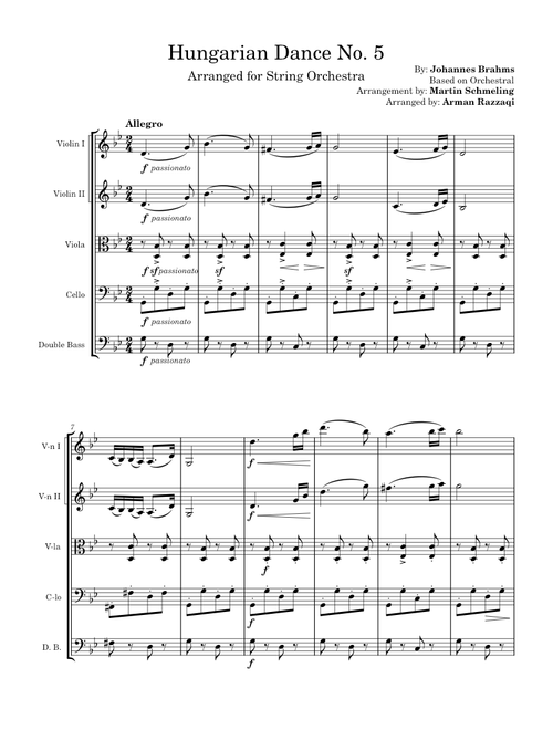 Hungarian Dance No. 5 – Johannes Brahms Hungarian Dance No. 5