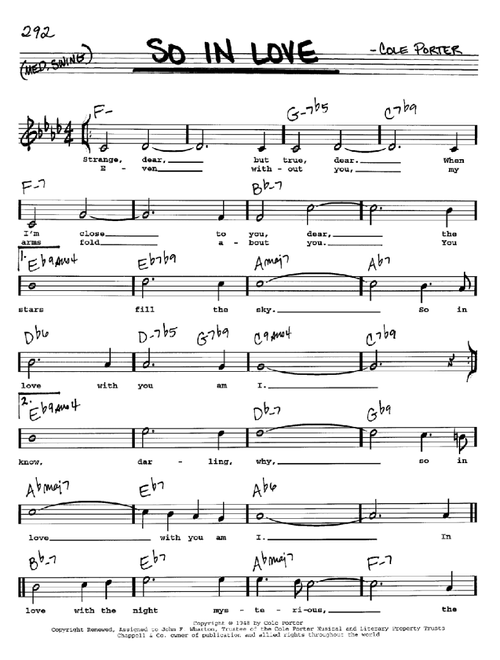 So In Love (from Kiss Me, Kate) - Cole Porter, Kiss Me Kate (Musical) (Real Book - Melody-Chords-Lyrics)