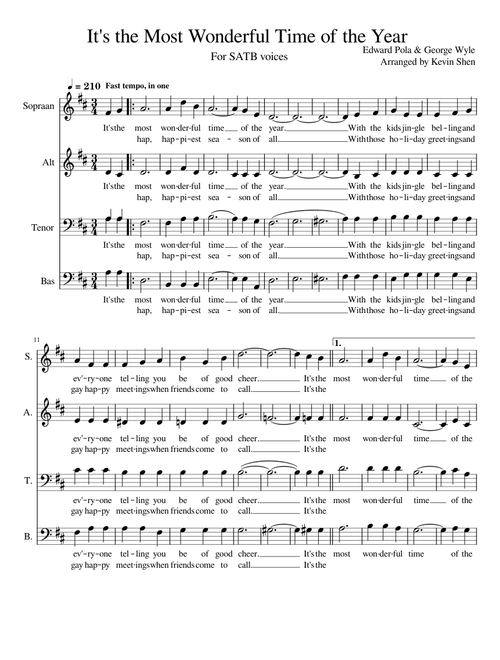 It's the Most Wonderful Time of the Year – Andy Williams It's the Most Wonderful Time of the Year  SATB