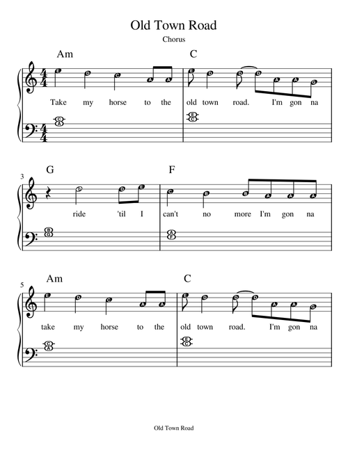Old Town Road - chorus