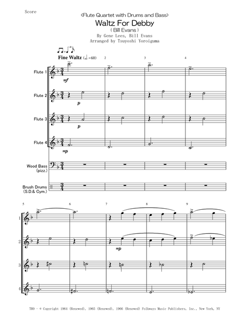 Waltz For Debby (Arr. Tsuyoshi Yoroiguma) - Bill Evans (Small Ensemble)