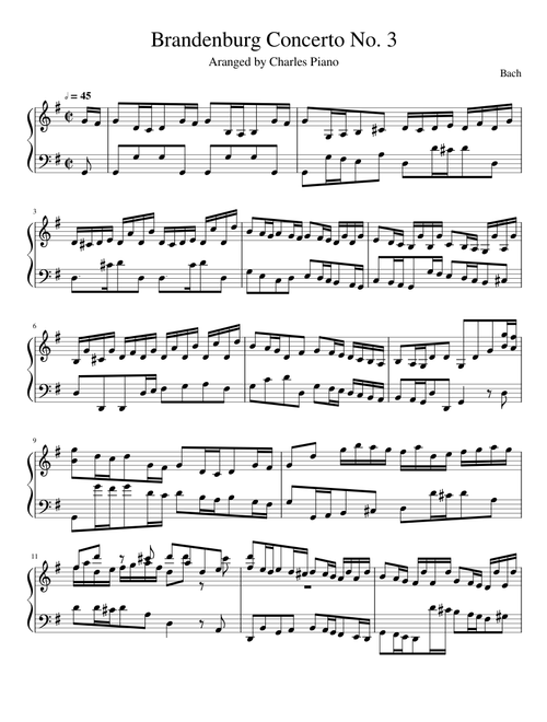 Brandenburg Concerto No.3 In G Major, BWV 1048 – Johann Sebastian Bach