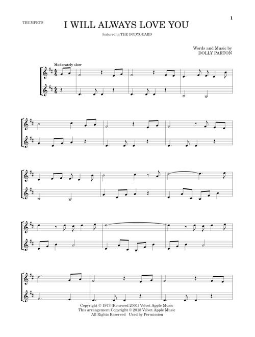I Will Always Love You - Whitney Houston (Trumpet Duet)