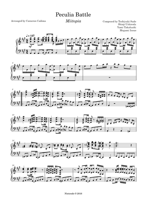 Peculia Battle Theme (Piano Arrangement)