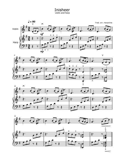 Inisheer (Arr. Harpoline) - Traditional Irish (Instrumental Duet)