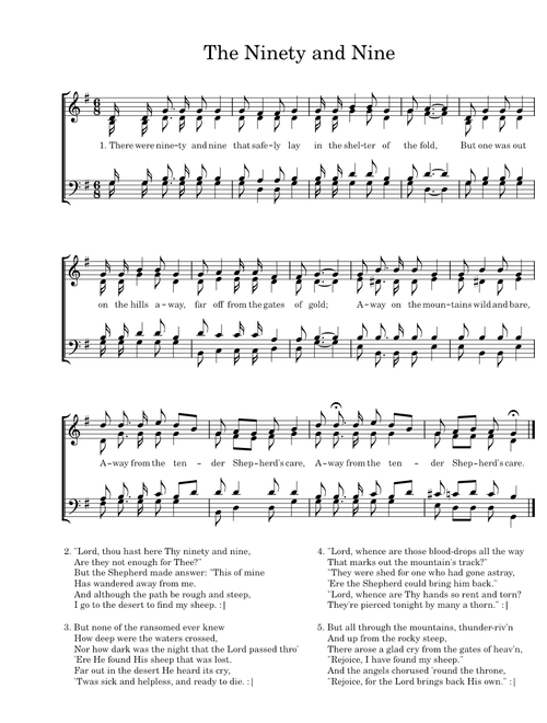 There were ninety and nine that safely lay (Sankey) – Ira David Sankey There Were Ninety and Nine – Ira David Sankey