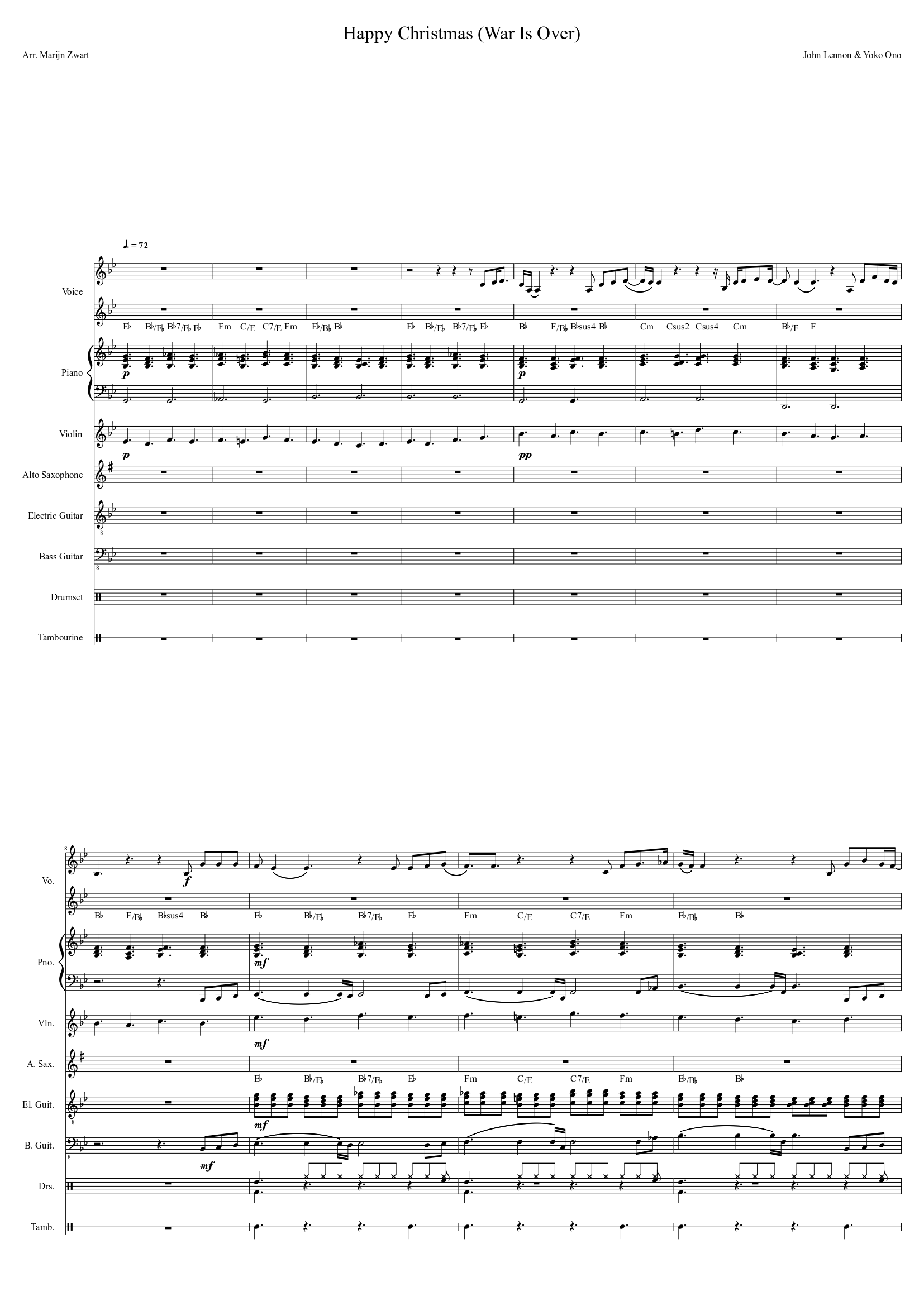 happy christmas war is over guitar
