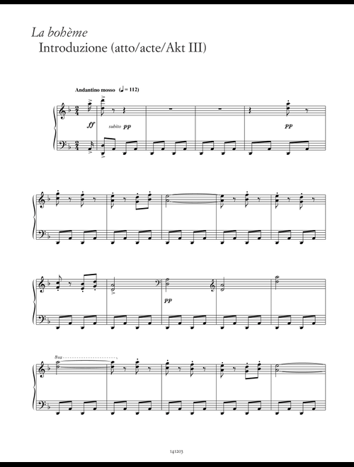 Introduzione (Act III) (from La Bohème) - Giacomo Puccini (Piano Solo)