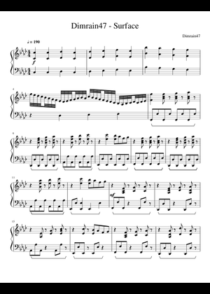 Surface - Dimrain47 Sheet Music with Chords for Piano (Solo ...