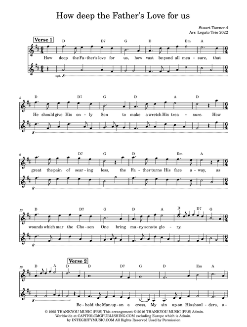 How Deep The Father's Love For Us (Arr. Legato Trio) - Nichole Nordeman (Instrumental Duet)