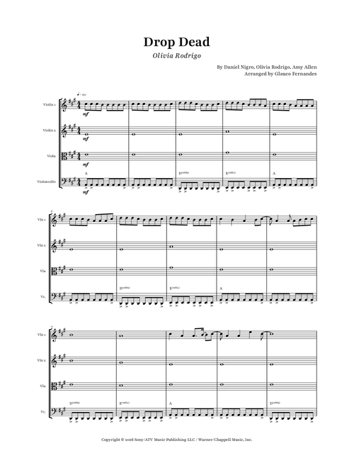 Drop Dead (Arr. Glauco Fernandes) - Olivia Rodrigo (String Quartet)