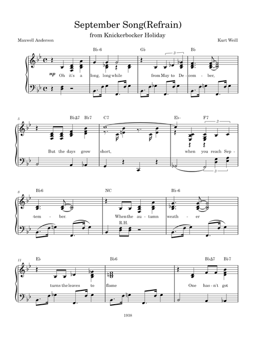 September Song – Kurt Weill