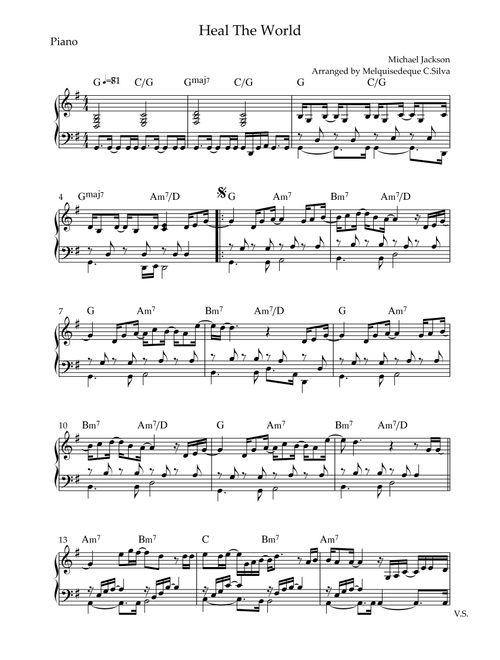 Heal The World (Prelude) (Arr. Melquisedeque C.Silva) - Michael Jackson (Piano Solo)