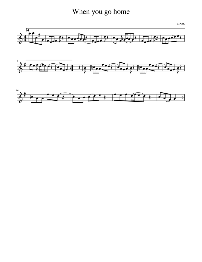 When you go home Sheet music for Piano (Solo) Easy | Musescore.com