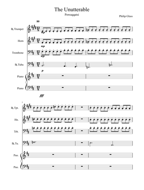 The Unutterable - Powaqqatsi, Track 13 - Brass Arrangement