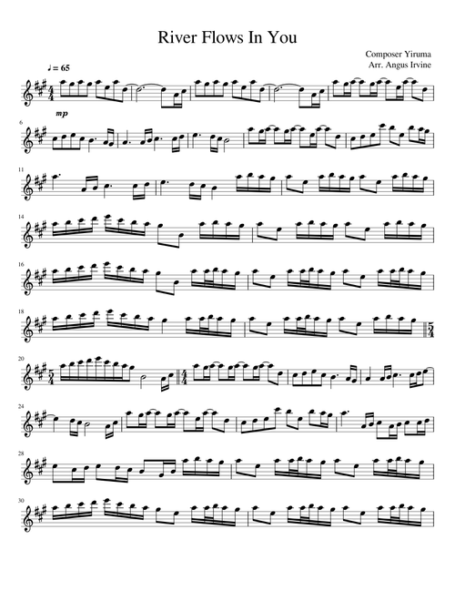 River Flows in You melody solo