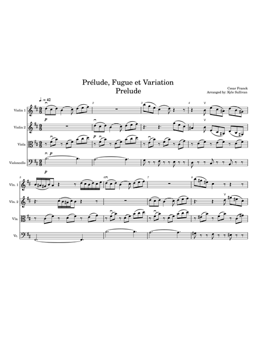 Prelude, Fugue et Variation (Arr. Kyle Sullivan) - Cesar Franck (Chamber Orchestra)