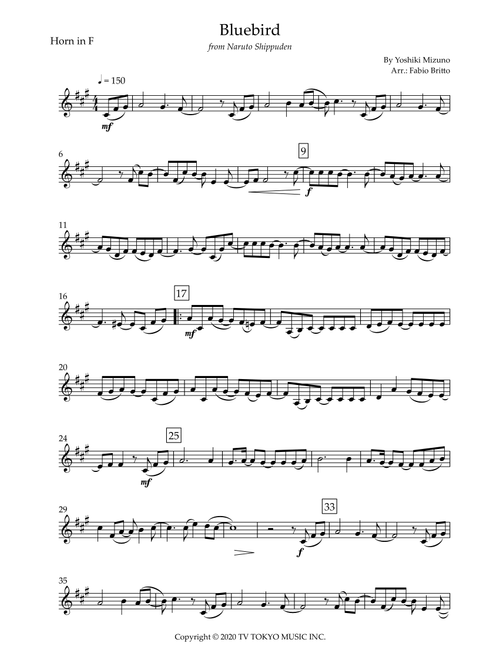 Ikimono Gakari's Blue Bird (Arr. Fabio Britto) - Yoshiki Mizuno (French Horn Solo)