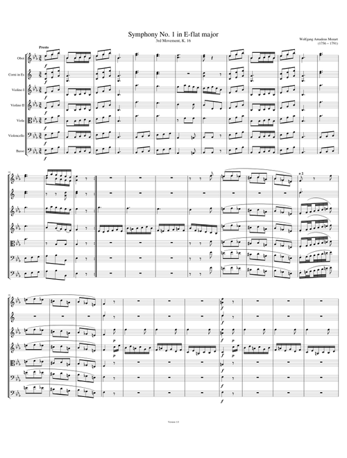 Symphony No. 1 in E-flat major 3rd Movement K. 16 v1.0