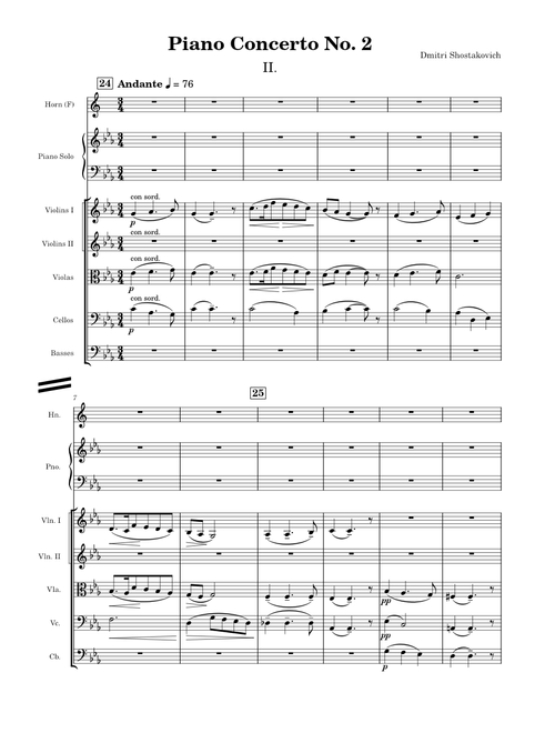 Dmitri Shostakovich - Piano Concerto No. 2 in F major: II. Andante