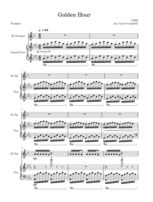 Golden Hour, Arr. for Trumpet