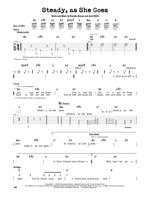 Steady, As She Goes - The Raconteurs (Guitar Lead Sheet)