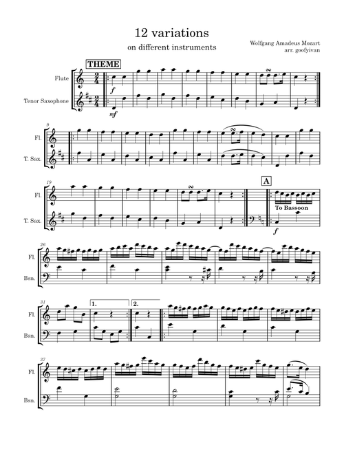 12 Variations on "Ah, vous dirai-je maman", K.265/300e – Wolfgang Amadeus Mozart