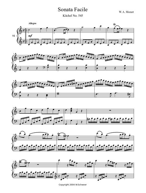 Sonata Faclie - W.A. Mozart