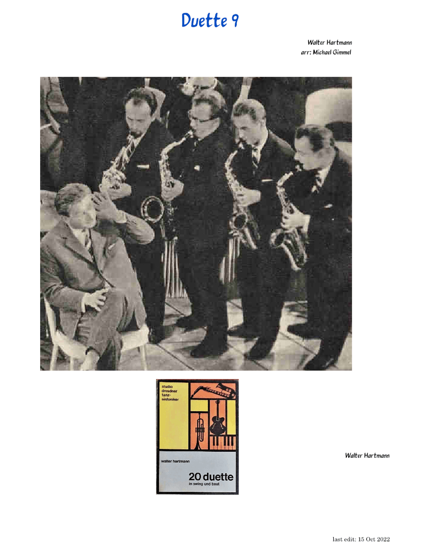 Duette 09 Sheet music for Piano, Saxophone alto, Saxophone tenor ...