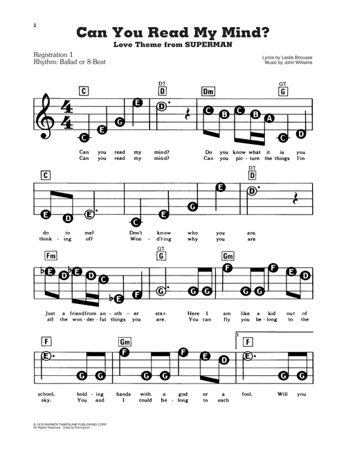 Can You Read My Mind? (Love Theme from SUPERMAN) - Maureen McGovern (E-Z Play Today)