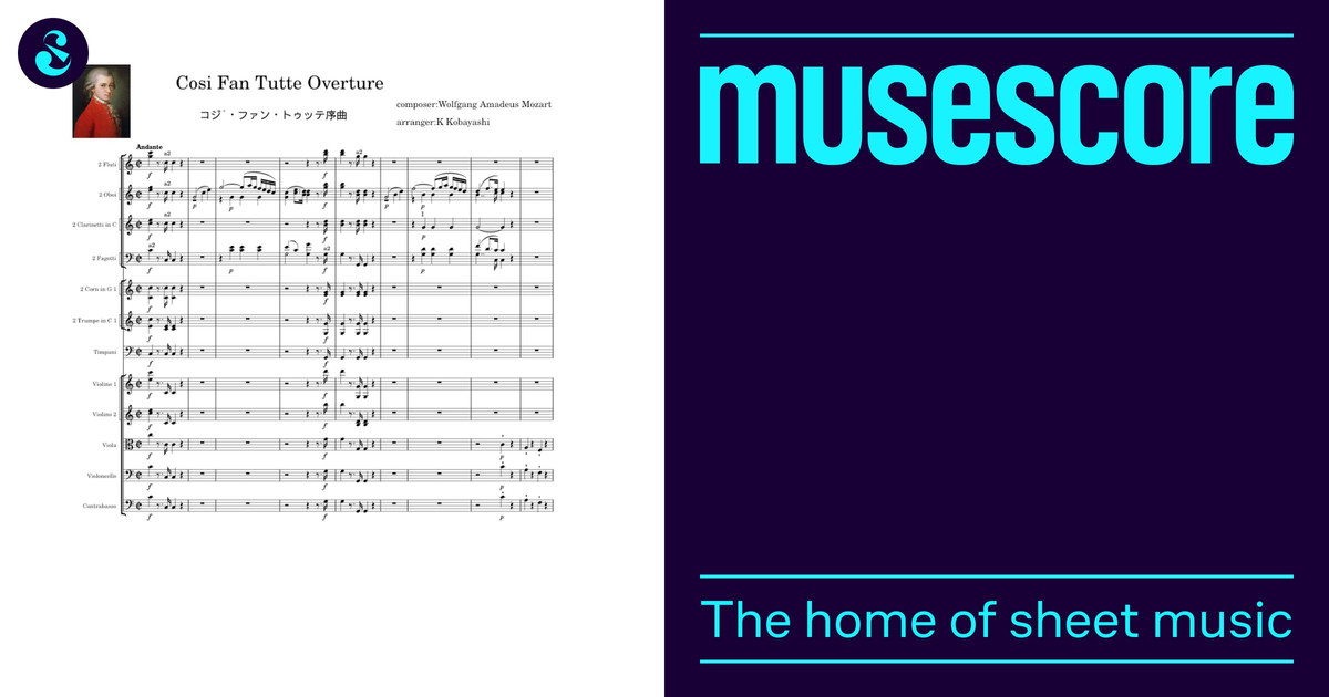 Cosi Fan Tutte Overture - Wolfgang Amadeus Mozart Sheet