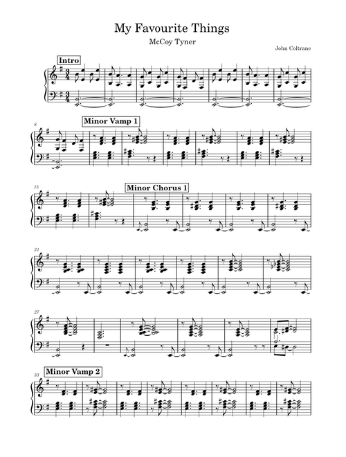 My favorite things – John Coltrane My Favourite Things Piano