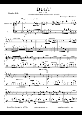 Free Three Duets Woo 27 by Ludwig van Beethoven sheet music