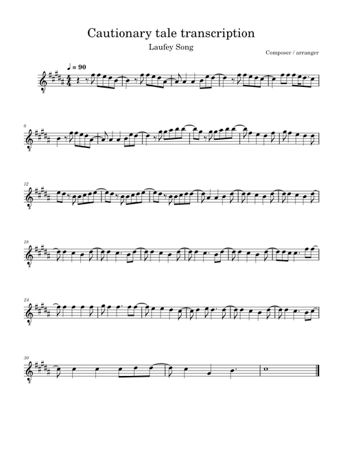 Cautionary Tale Transcription