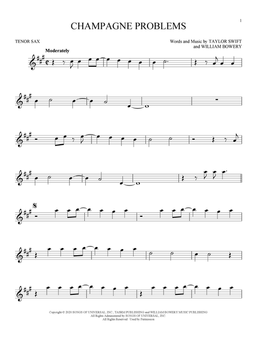 champagne problems - Taylor Swift (Tenor Sax Solo)