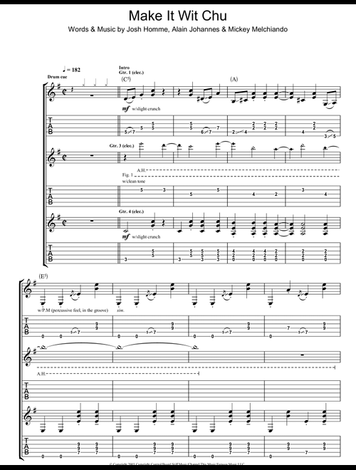 Make It Wit Chu - Queens Of The Stone Age (Guitar Tab)