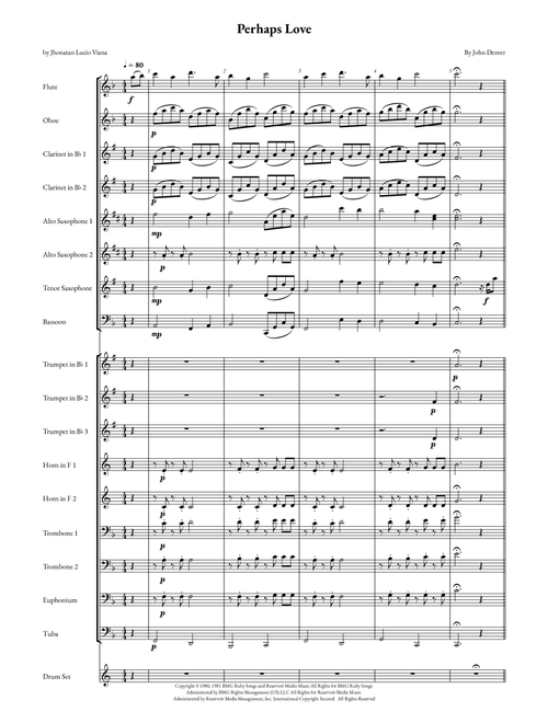 Perhaps Love (Arr. Jhonatan Lucio Viana) - John Denver and Placido Domingo (Concert Band)