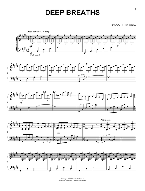 Deep Breaths - Austin Farwell (Piano Solo)