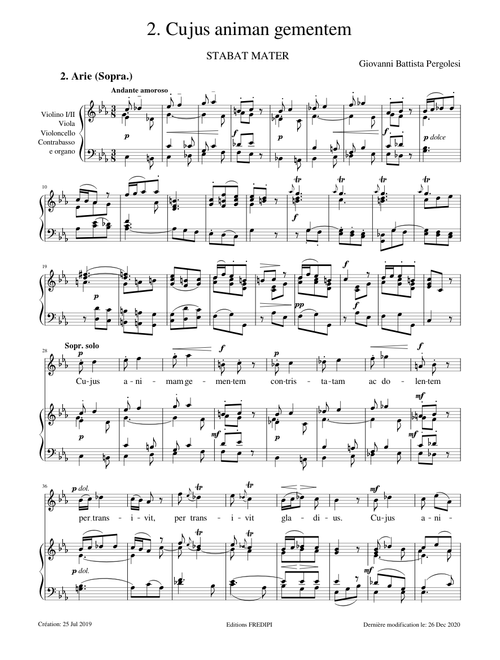 Stabat Mater, P.77 (2. Cujus animam gementem) - Giovanni Battista Pergolesi