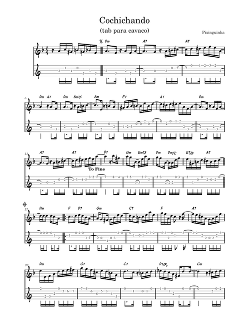 Cochichando (tab cavaco) – Pixinguinha COCHICHANDO B  - choro