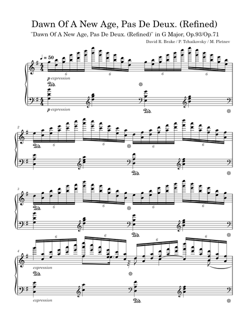"Dawn Of A New Age, Pas De Deux. (Refined)" in G Major, Op.93/Op.71 – David R. Brake
